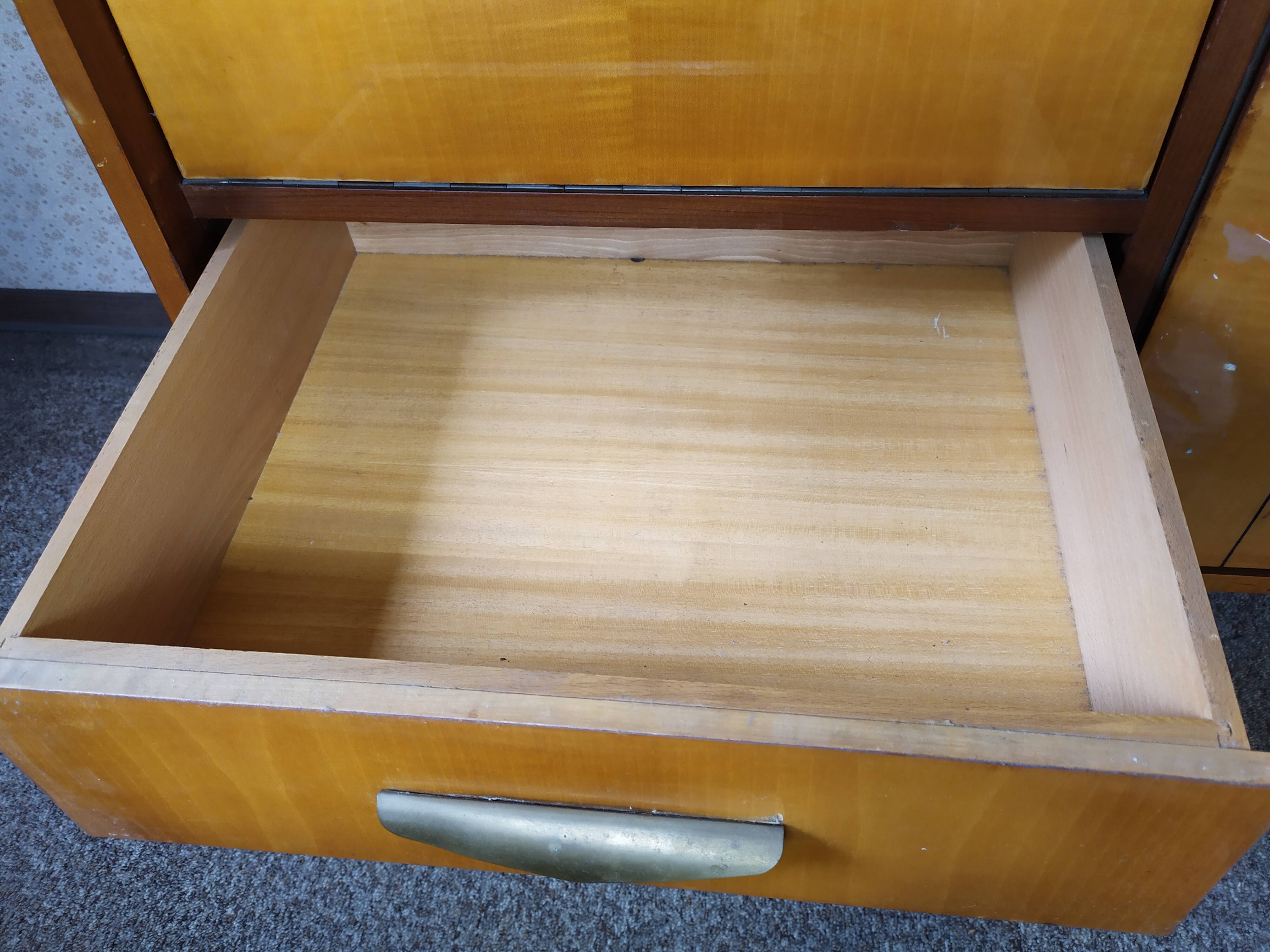 Scandinavian enfilade with showcase, compas foot