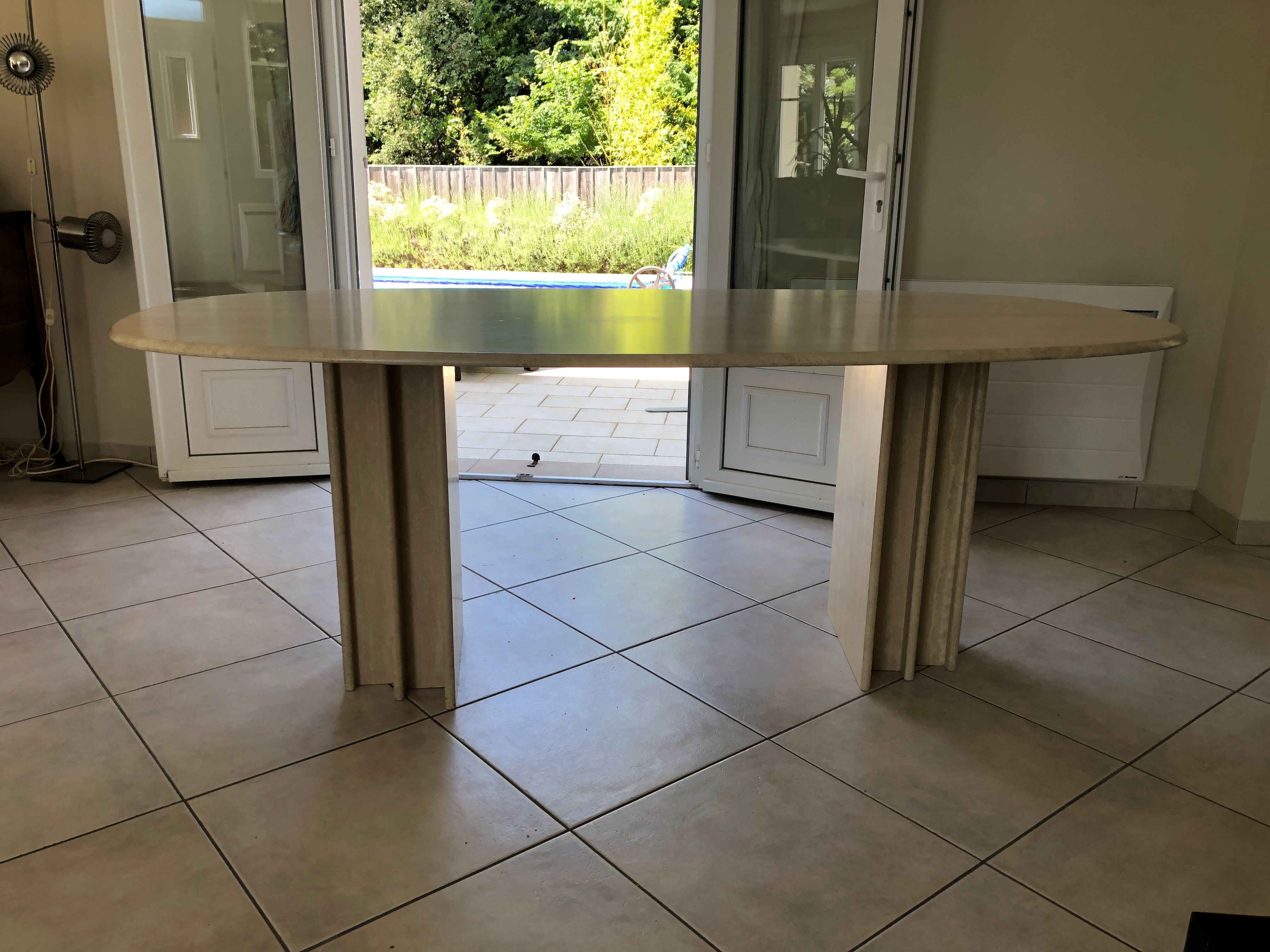 Travertine table