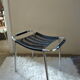 Tabouret en scoubidou noir et chrome des années 60