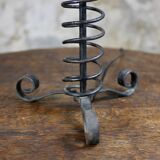 Brutalist wrought iron spring lamp base