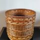 Large vintage wicker and rattan cache pot