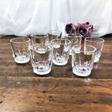 Set of 8 cut glass shot glasses France Arcoroc