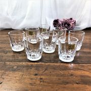 Set of 8 cut glass shot glasses France Arcoroc