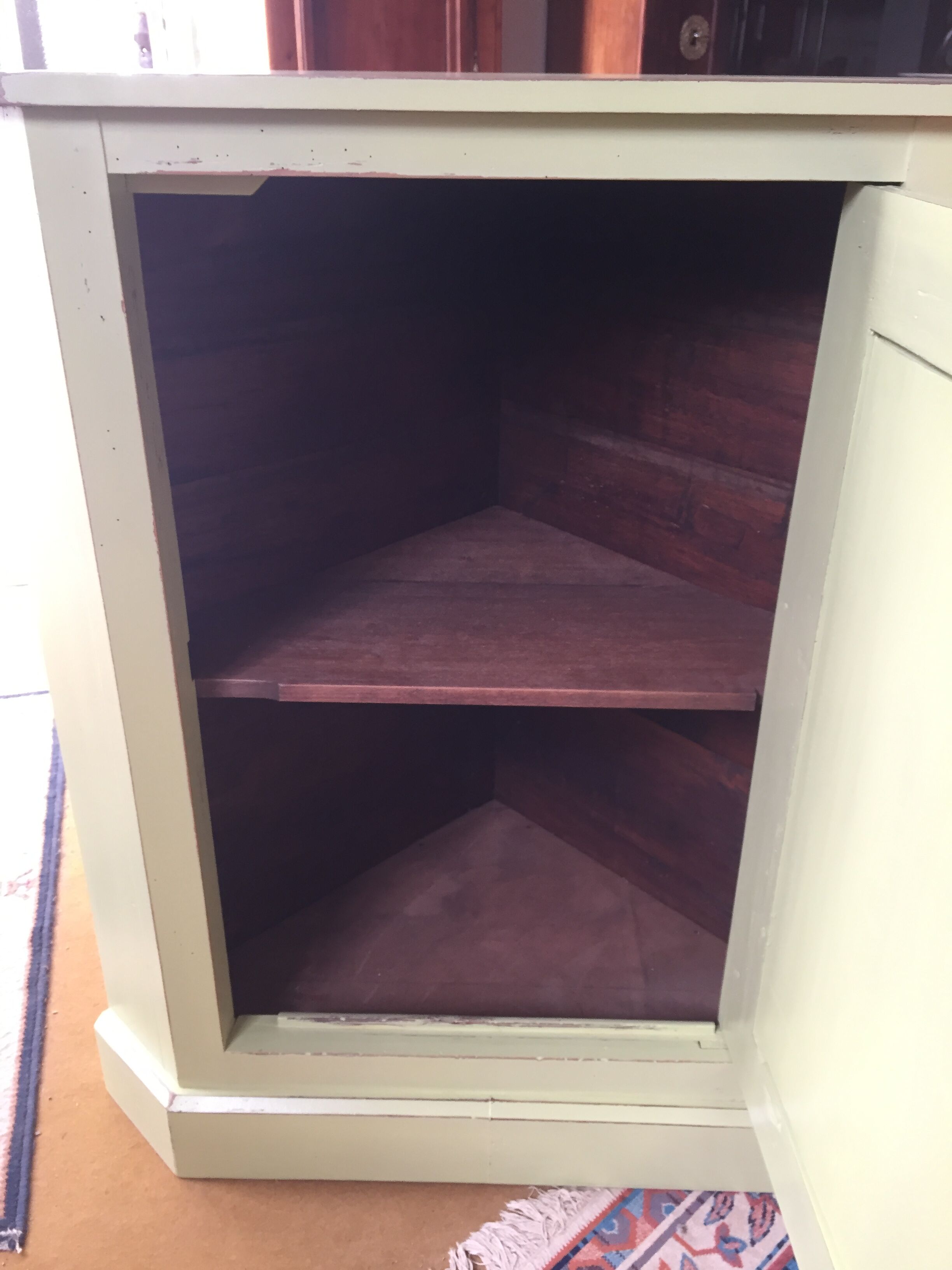 Walnut corner cabinet, 1950