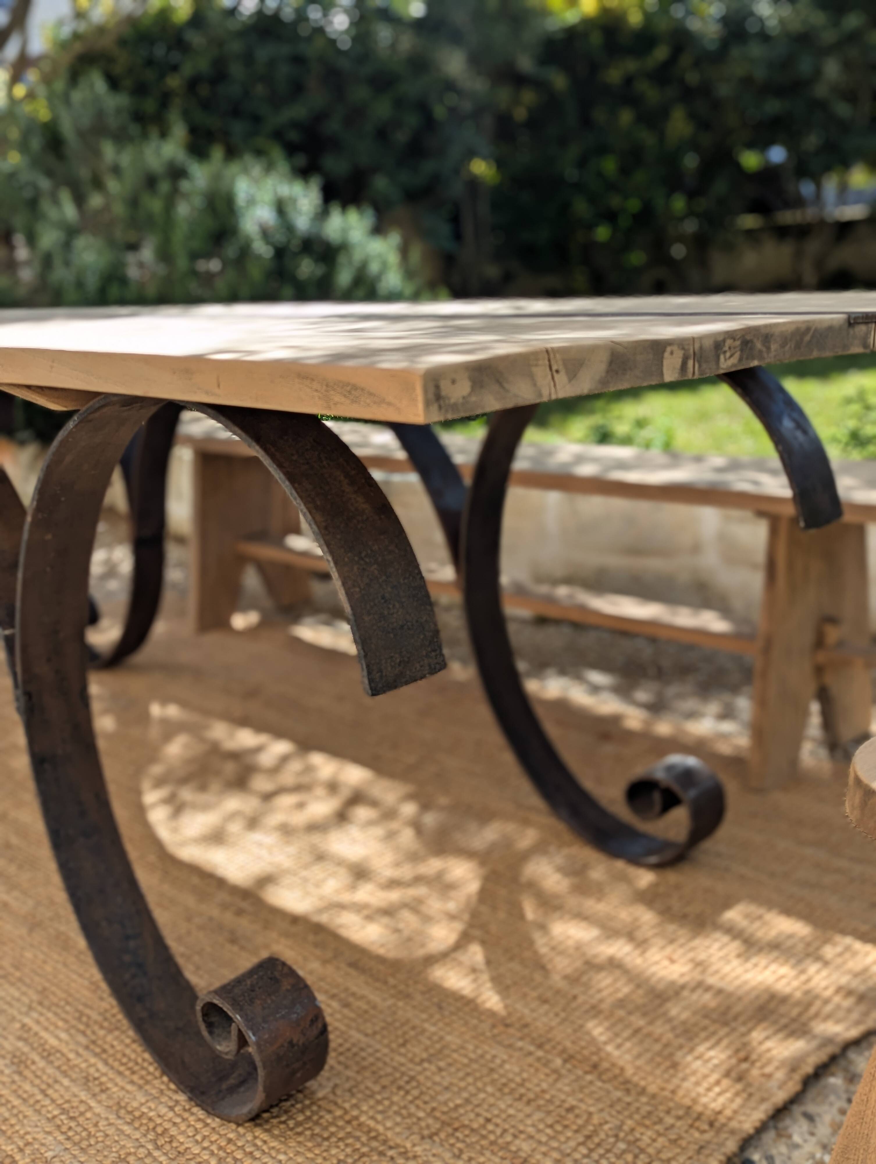 Table set, stools and benches
