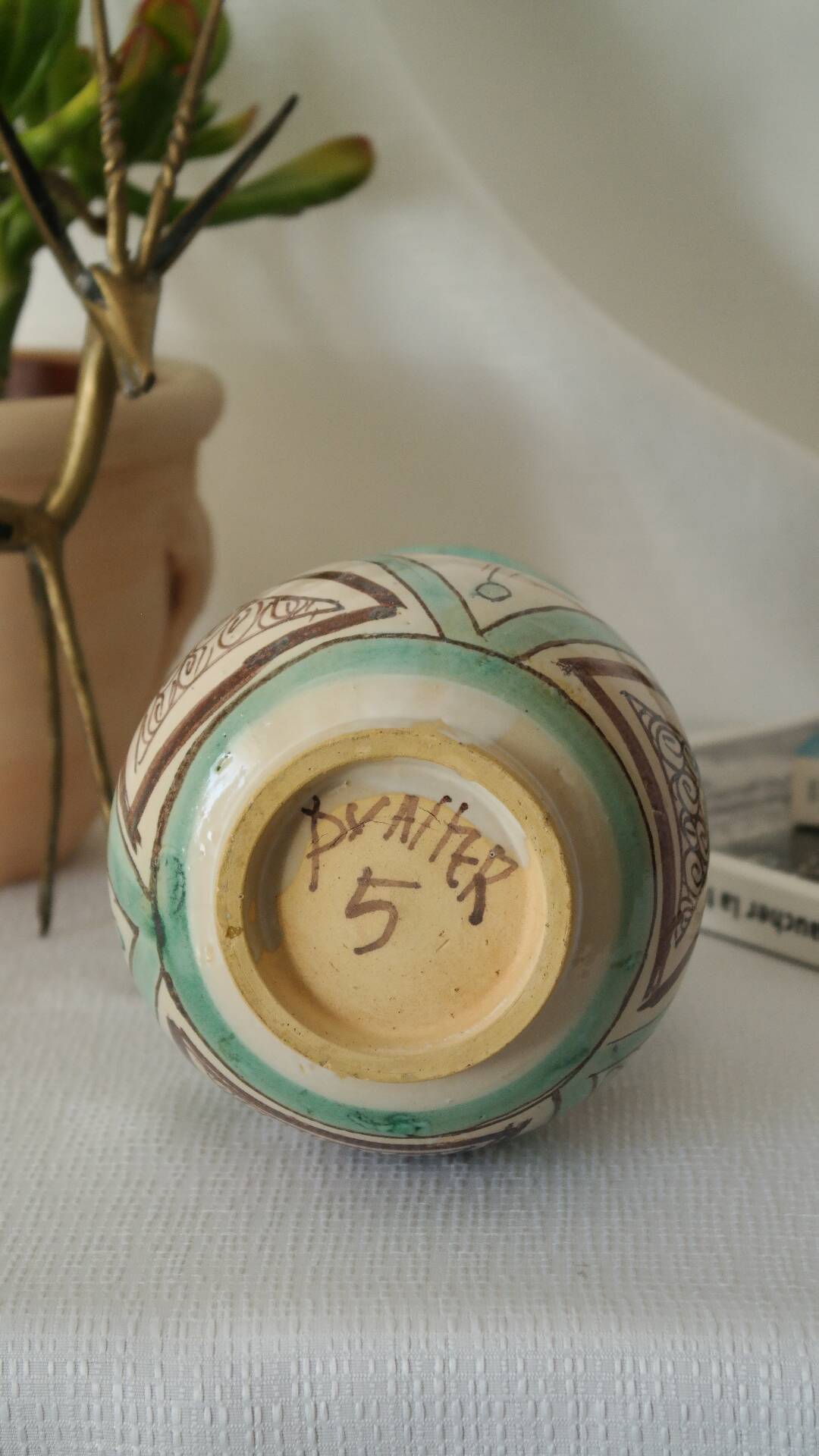 Spanish enamelled terracotta vase PUNTER 1960