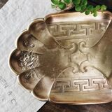 Golden brass serving tray