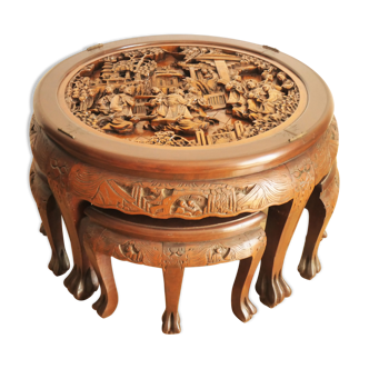 Chinese coffee table carved wood