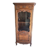 Vitrine style louis xv 1 porte en merisier