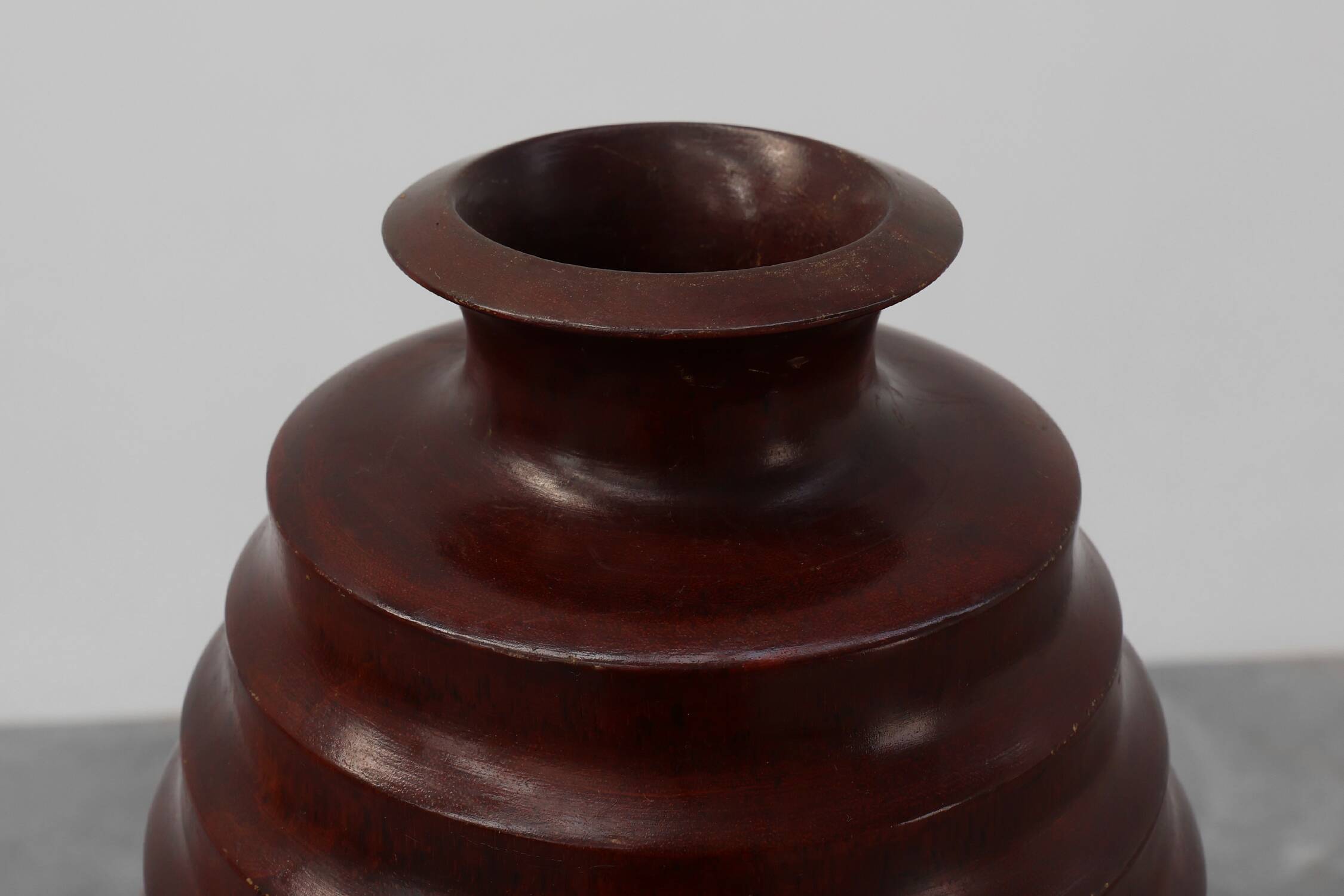 Large French turned wood vase in Art Deco style, ca. 1925
