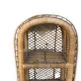 Pair of braided wicker shelves