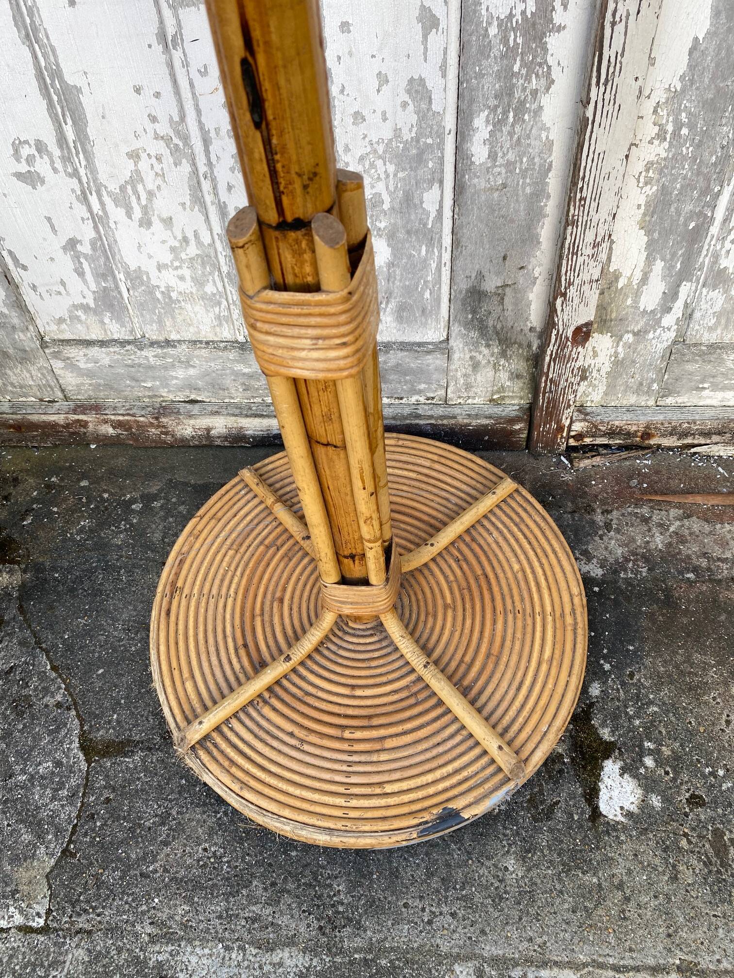 1960s rattan and wicker parrot coat rack entrance hallway