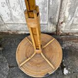 1960s rattan and wicker parrot coat rack entrance hallway