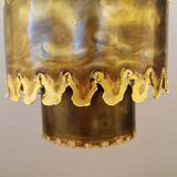 Brutalist hanging lamp, type 6399 in oxidised brass by Svend Aage Holm Sørensen Denmark