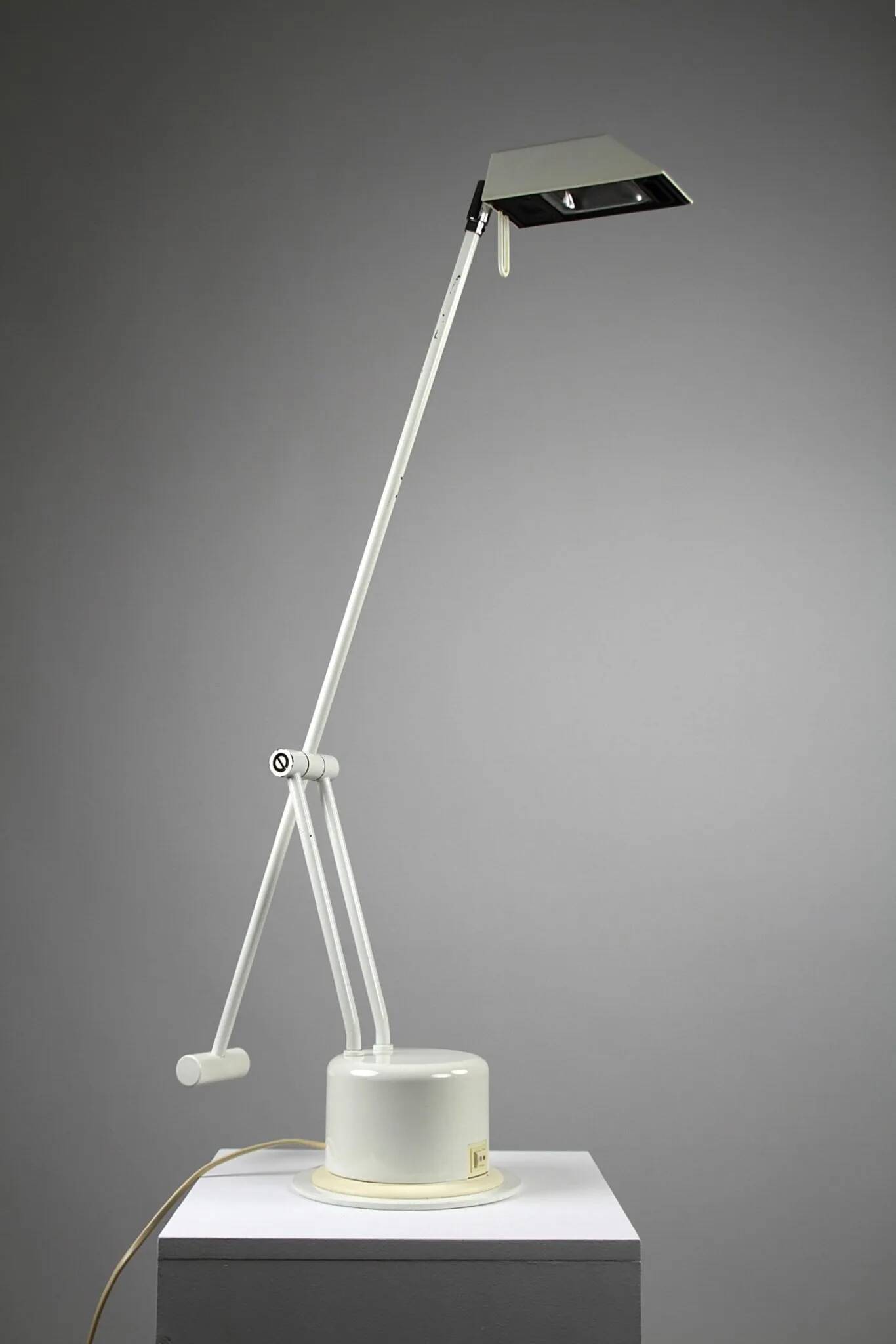 Minimalist White Adjustable Desk Lamp by Massive, Belgium — 1980s