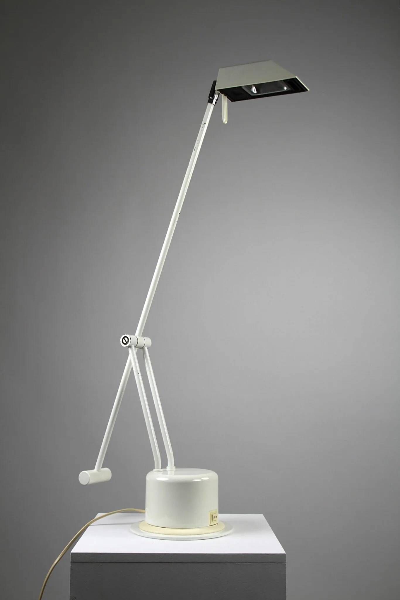 Minimalist White Adjustable Desk Lamp by Massive, Belgium — 1980s