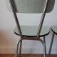 Duo de chaises en formica vert pastel années 70