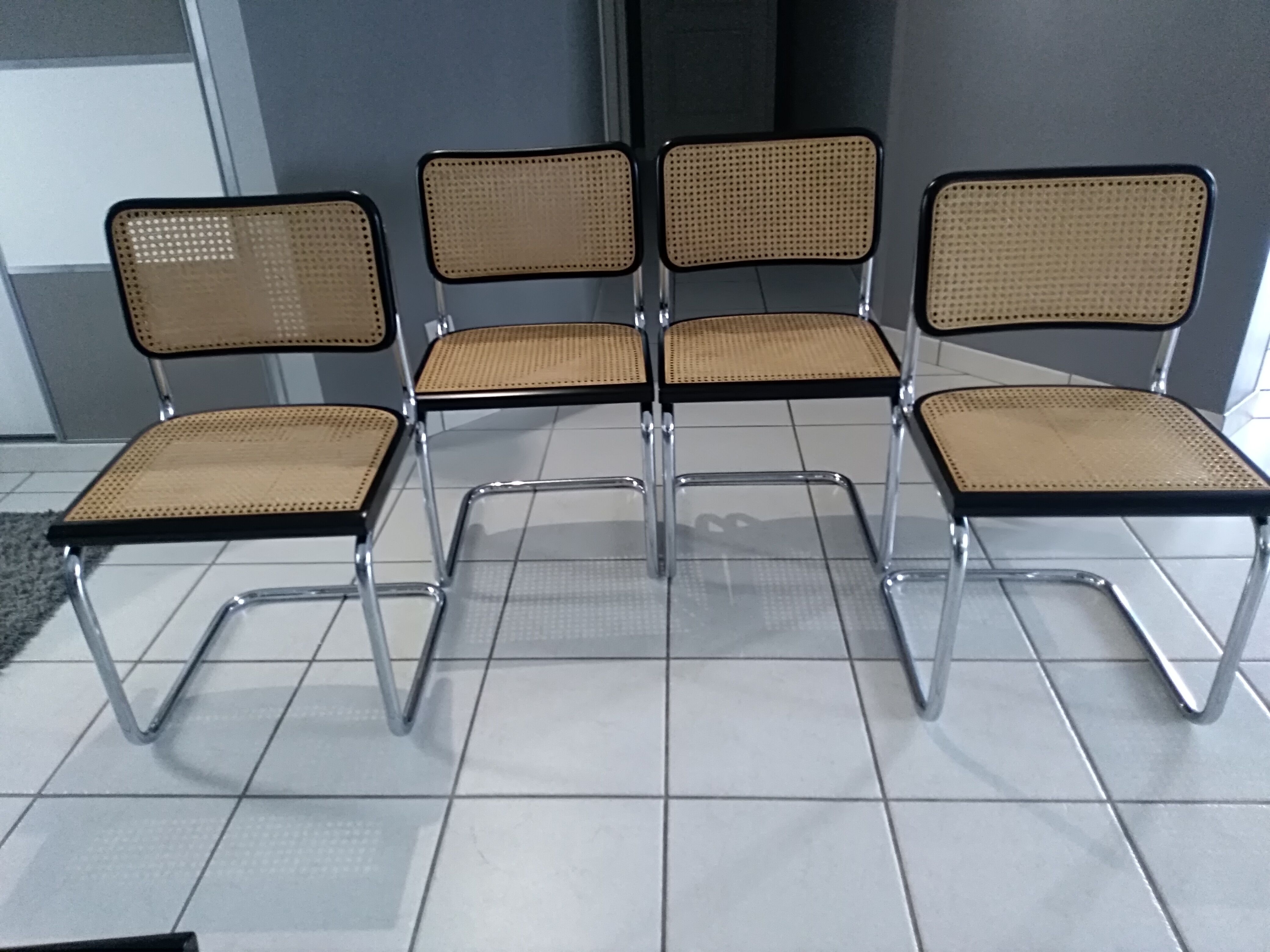 Suite 4 chairs cesca B32 Marcel Breuer vintage 1990