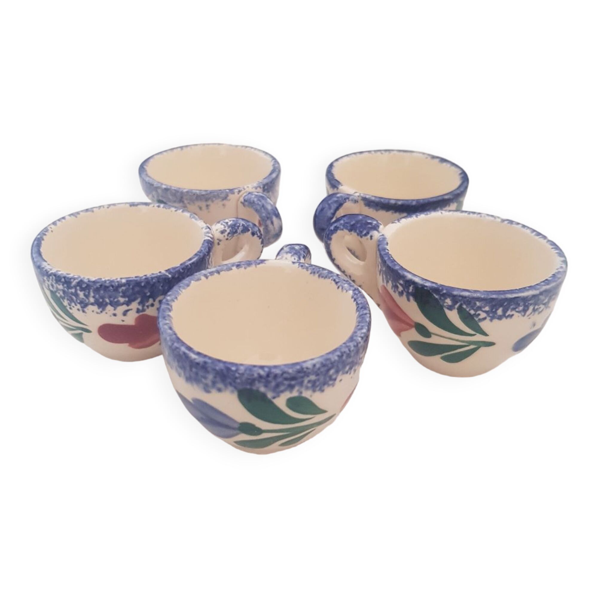 5 Quimper egg cups