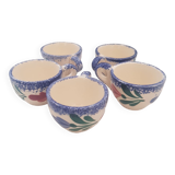 5 Quimper egg cups