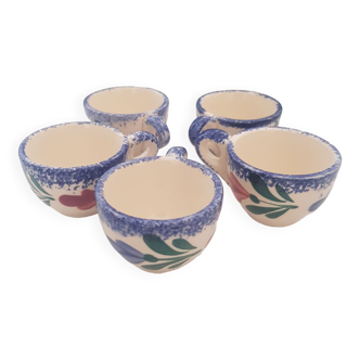 5 Quimper egg cups