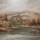 Old oil painting on cardboard citadel of besancon signed henri chapatte