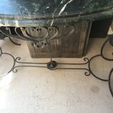 Iron console on marble