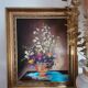 Old painting oil on canvas signed Suzanne Savary – Still life flo