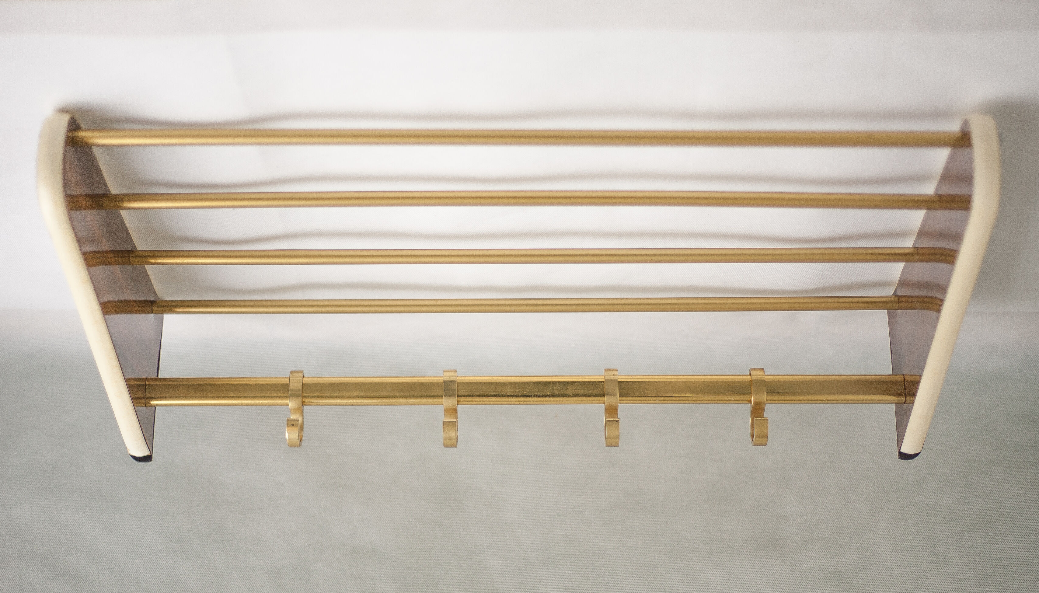Formica and brass vintage coat rack