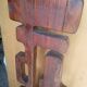 Brutalist Totem Sculpture, solid wood on base