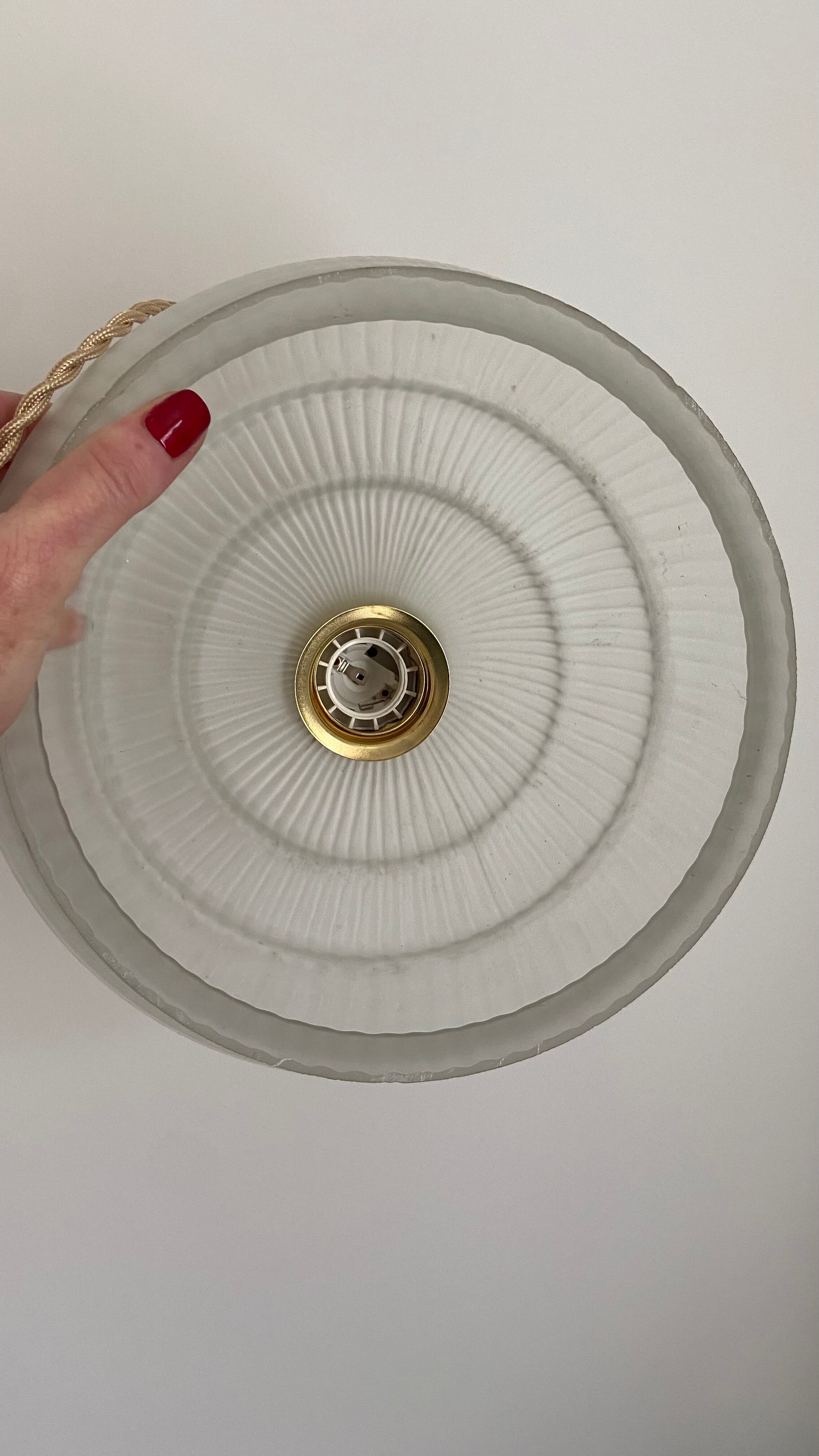 Vintage frosted glass pendant lamp