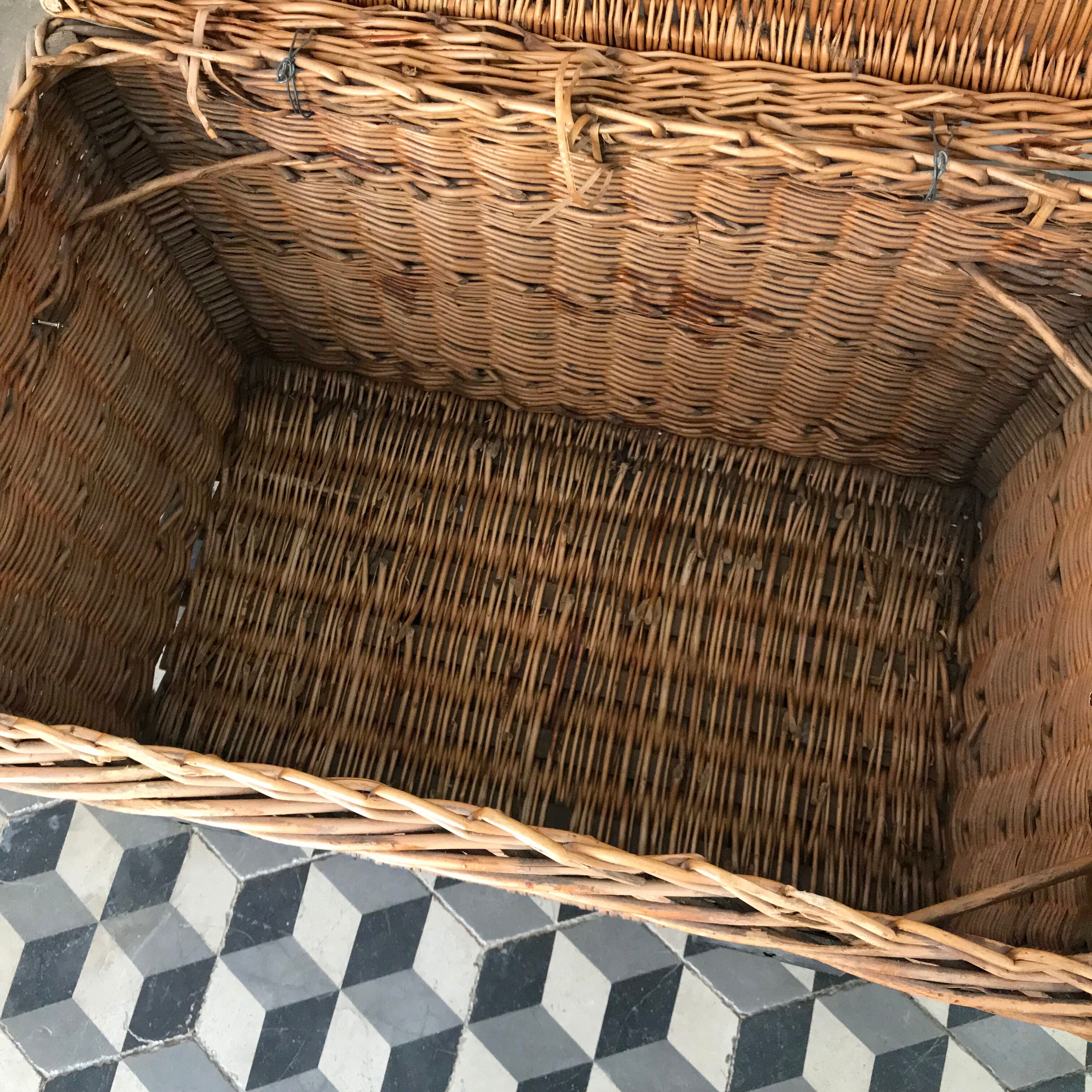 Old wicker trunk