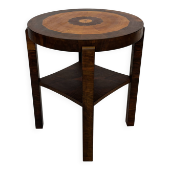 Art Deco Oak Side Table Inlaid Leaf coromandel minimalist design