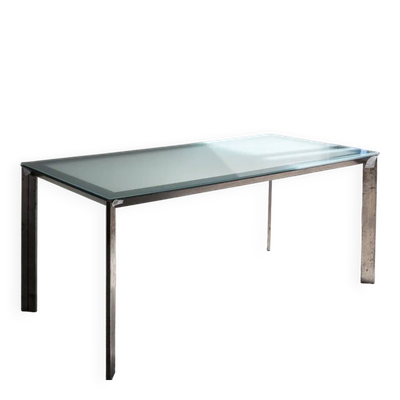 Bureau en verre ODILE DECQ avec pieds métalliques