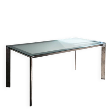 Bureau en verre ODILE DECQ avec pieds métalliques