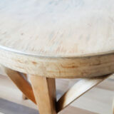 Vintage round kitchen stool, waxed bentwood, 50s, Baumann style