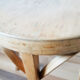 Vintage round kitchen stool, waxed bentwood, 50s, Baumann style