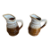 Pair of vintage revol barrel-shaped ceramic jugs 0.25l
