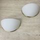 Pair of Limburg Glashütte wall lamp sconce opaline glass with golden detail