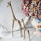 Stylized brass giraffes