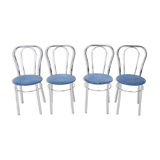 1980s Set of Four Chrome Dining Chairs, Italy