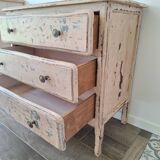Vintage chest of drawers in patinated wood