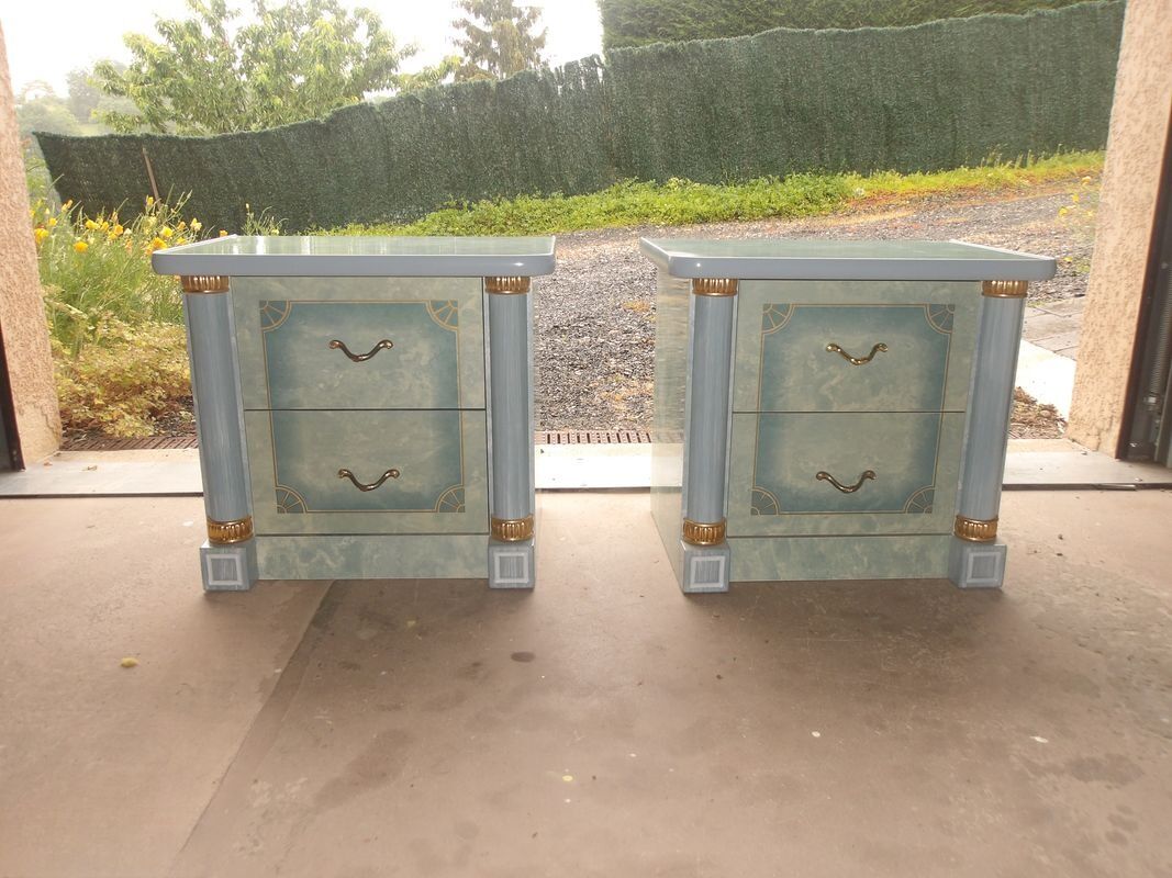 Retro blue bedside table