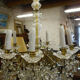8-bulb string chandelier with crystal drops