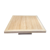 Table basse bois et travertin
