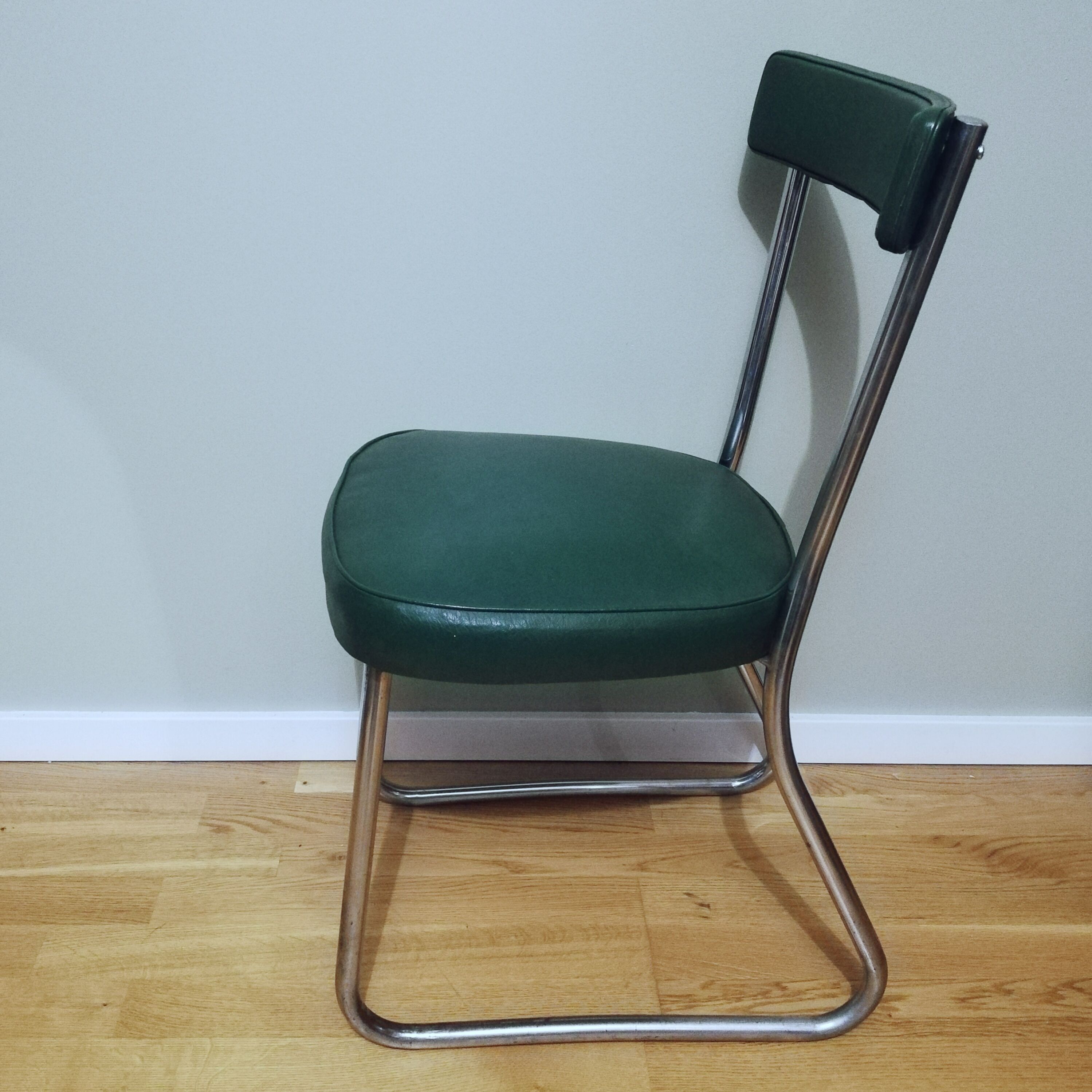 Industrial office chair called "sleigh" chair