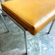 Chair in chromed metal and ochre skaï 1970s
