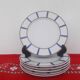 Set of 18 blue and red Basque porcelain plates
