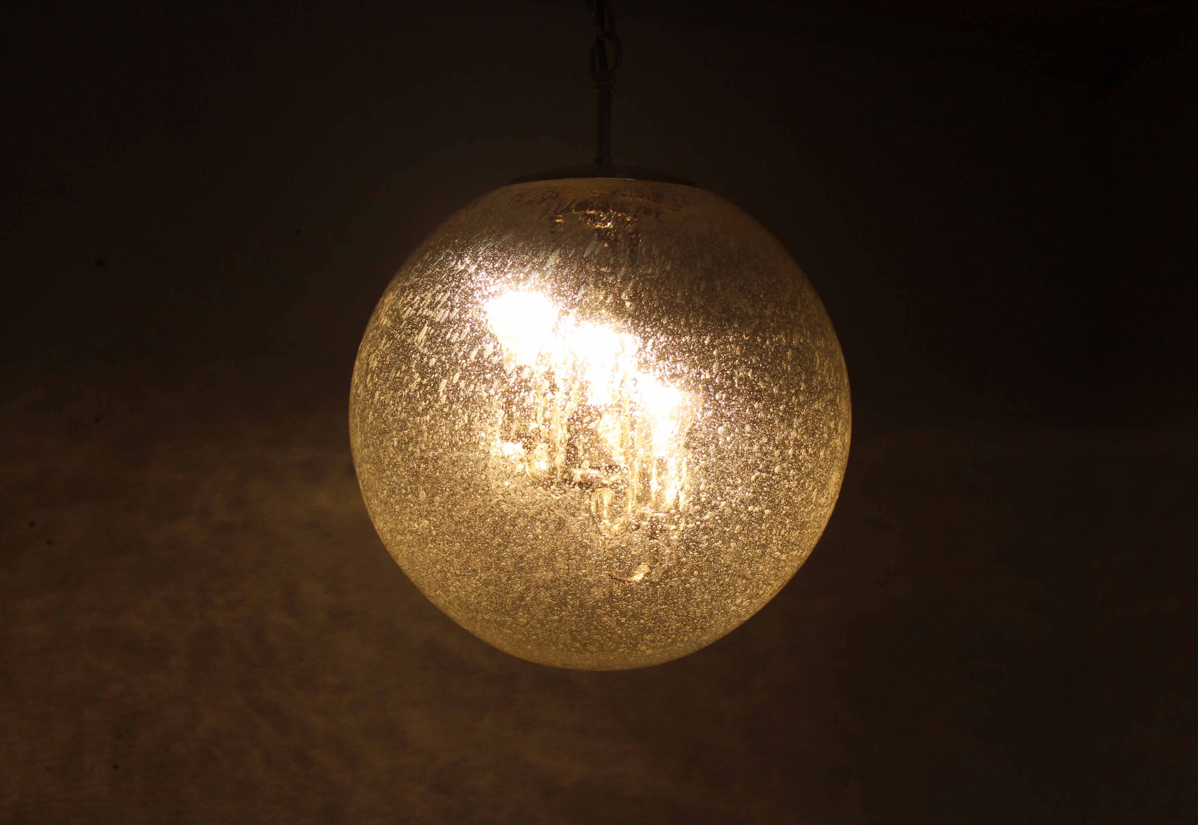 Suspension in glass and chrome metal BORN Leuchten