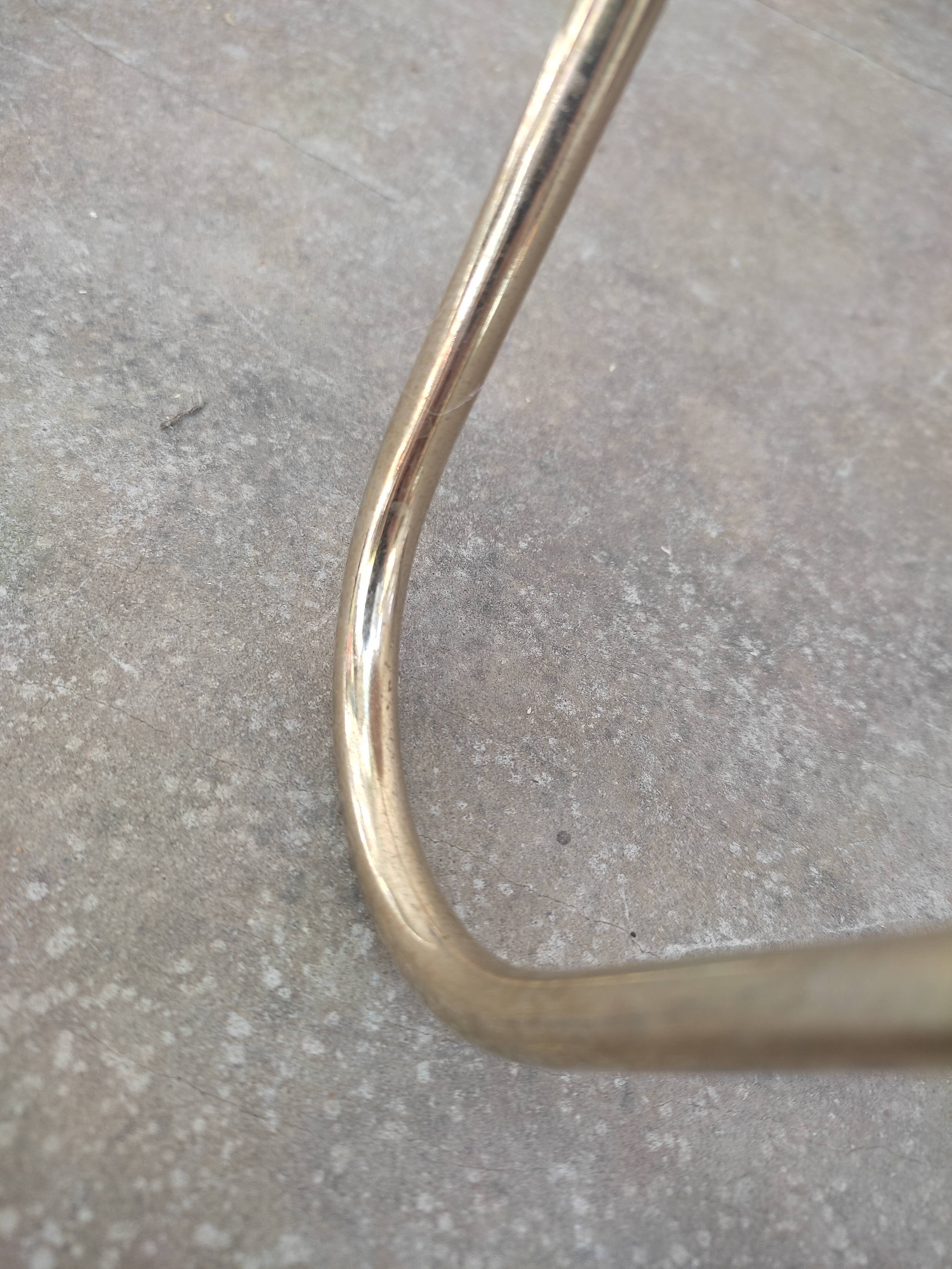 Synthetic fur stool with golden feet